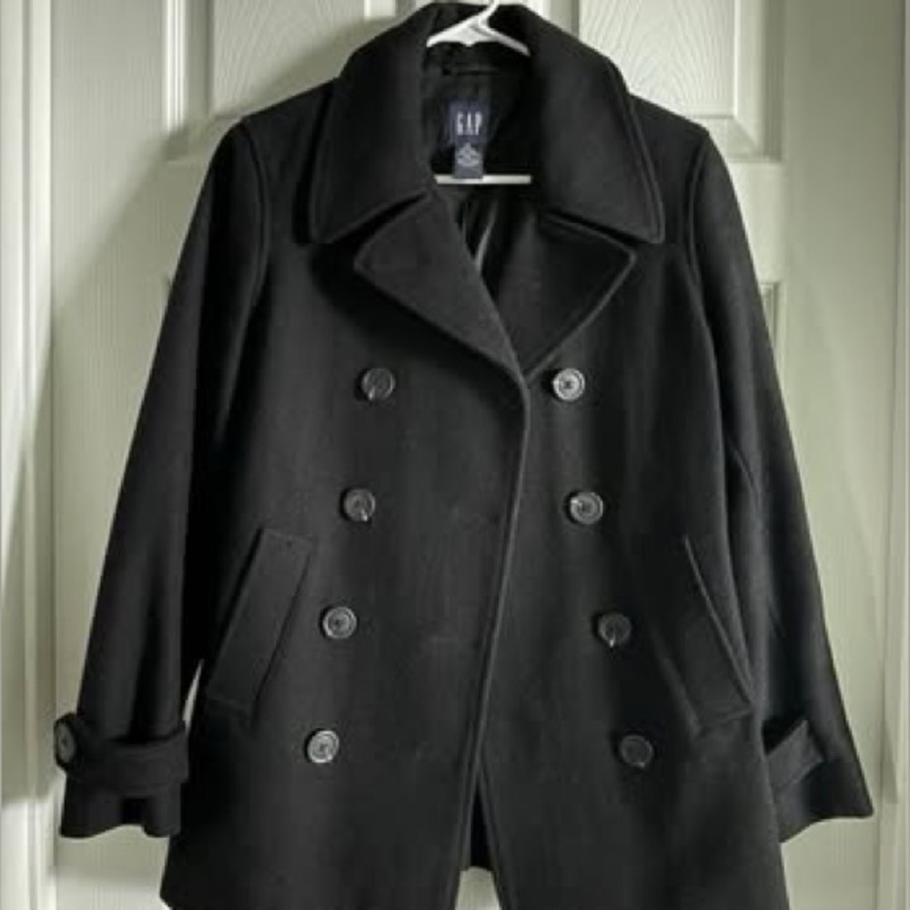 GAP Classic Black Double-Breasted Coat